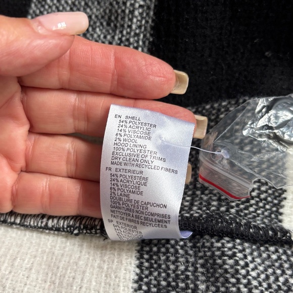 RD Style Black and White Plaid Teddy Jacket - Picture 7 of 7